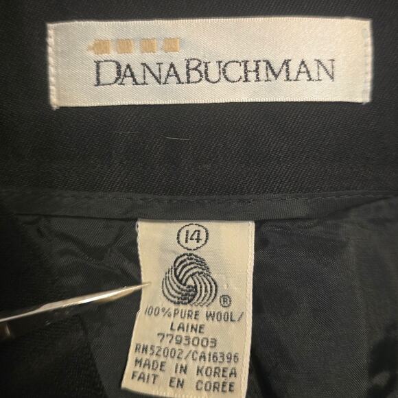Dana Buchman Black Fully Lined 100% Pure Wool Closet Staple Business Pants 14 - Picture 5 of 5